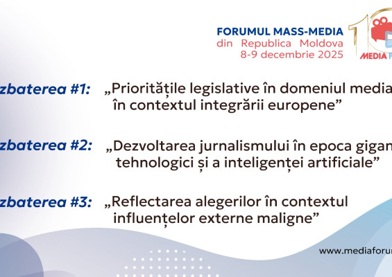 Cine vine la Forum?  Dezbateri: Priorități legislative, libertatea presei în era platformelor Big Tech și contribuția mass-mediei la reziliența informațională
